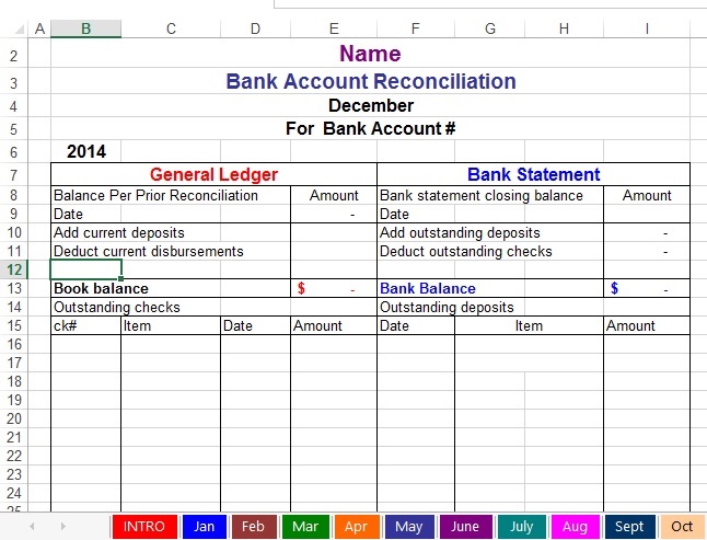 Bank Reconciliation Instructions